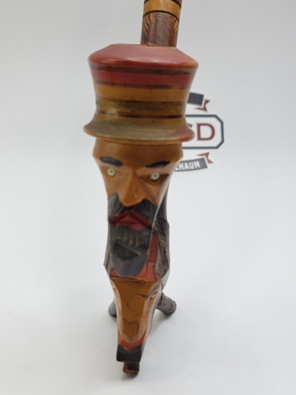 Vintage Hand Made Italian Wooden Tobacco Smoking Pipe, Bearded Man - Image 3