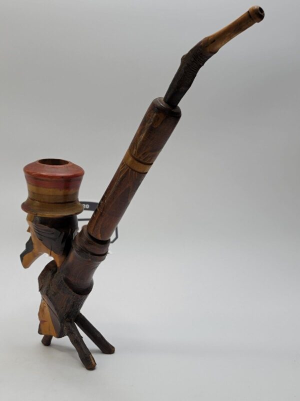 Vintage Hand Made Italian Wooden Tobacco Smoking Pipe, Bearded Man - Image 8