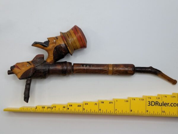 Vintage Hand Made Italian Wooden Tobacco Smoking Pipe, Bearded Man - Image 9