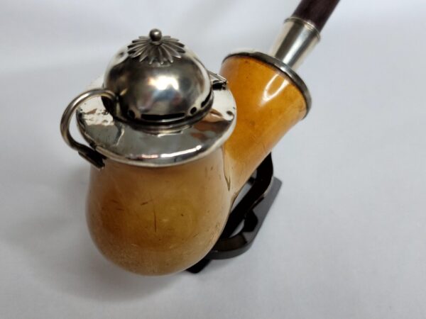 Antique 19th Century Victorian Meerschaum Tobacco Pipe With Cherry Wood Stem [SOLD OUT] - Image 4