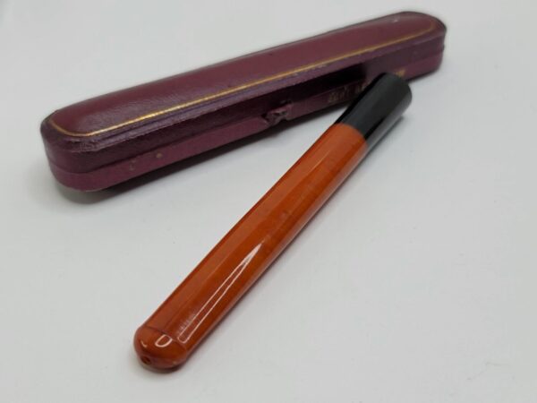Antique Genuine Amber Cigar Cigarette Holder Tobacco Pipe, w/ Case, Unsmoked - Image 6