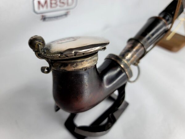 Beautiful Antique 19th Century Meerschaum Tobacco Pipe, Mounted Silver w/ Stem [SOLD OUT] - Image 3