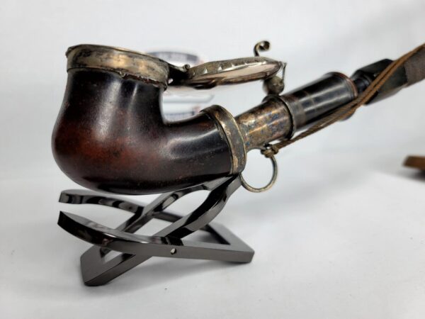 Beautiful Antique 19th Century Meerschaum Tobacco Pipe, Mounted Silver w/ Stem [SOLD OUT] - Image 7