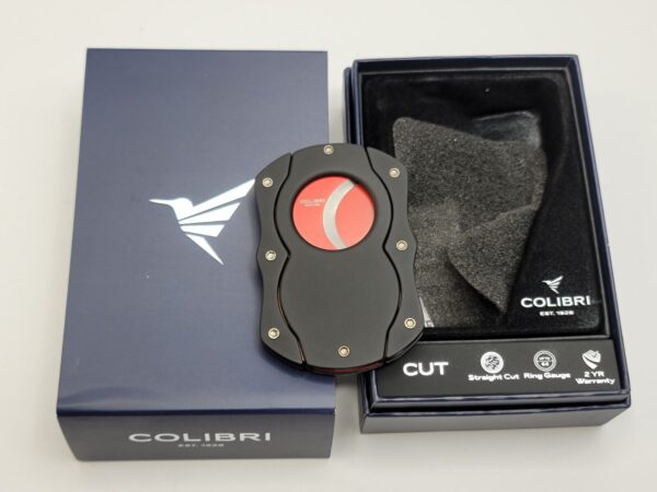 Colibri Cut Black Cigar Cutter with Red Blades CU100T21, 440 SS, 62 Ring Gauge [SOLD OUT] - Image 4