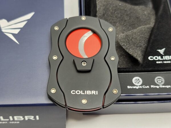 Colibri Cut Black Cigar Cutter with Red Blades CU100T21, 440 SS, 62 Ring Gauge [SOLD OUT] - Image 6