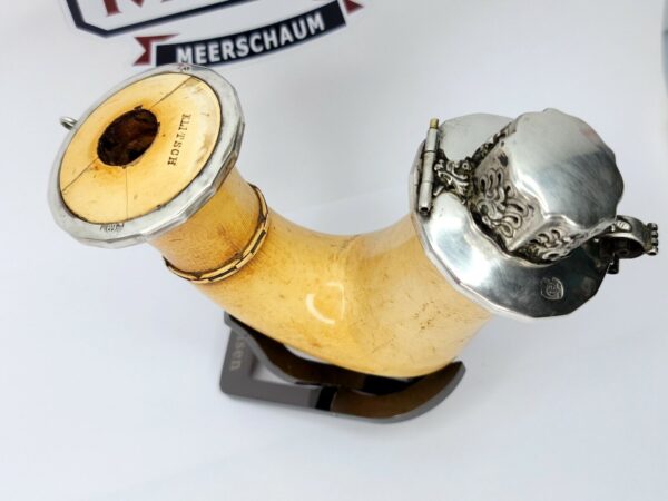 Large Antique 1800s Continental Silver Plate Mounted Meerschaum Pipe, Austrian [SOLD OUT] - Image 4