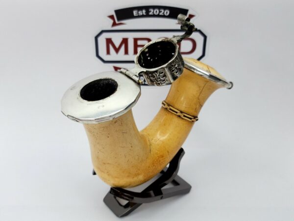 Large Antique 1800s Continental Silver Plate Mounted Meerschaum Pipe, Austrian [SOLD OUT] - Image 7