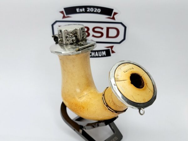 Large Antique 1800s Continental Silver Plate Mounted Meerschaum Pipe, Austrian [SOLD OUT] - Image 8