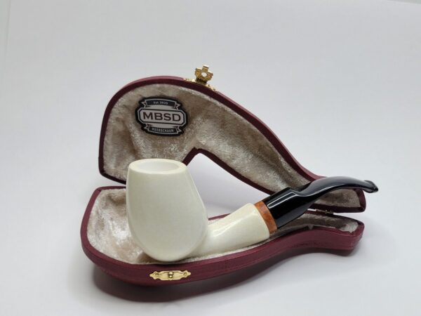 MBSD Meerschaum Deluxe Bent Brandy Block Meerschaum Tobacco Pipe, 9mm [SOLD OUT] - Image 3