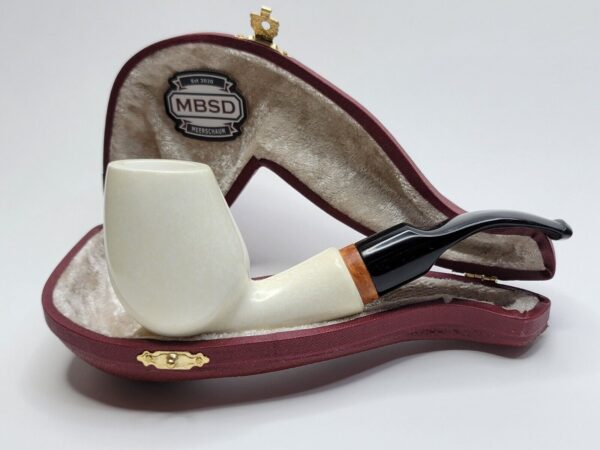 MBSD Meerschaum Deluxe Bent Brandy Block Meerschaum Tobacco Pipe, 9mm [SOLD OUT] - Image 4