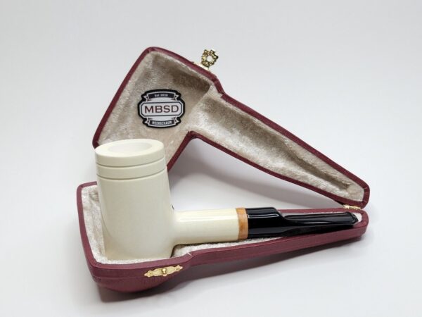 MBSD Meerschaum Deluxe Poker Sitter Block Meerschaum Tobacco Pipe, 9mm, Case [SOLD OUT] - Image 3
