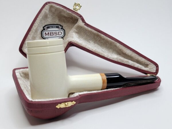 MBSD Meerschaum Deluxe Poker Sitter Block Meerschaum Tobacco Pipe, 9mm, Case [SOLD OUT] - Image 4