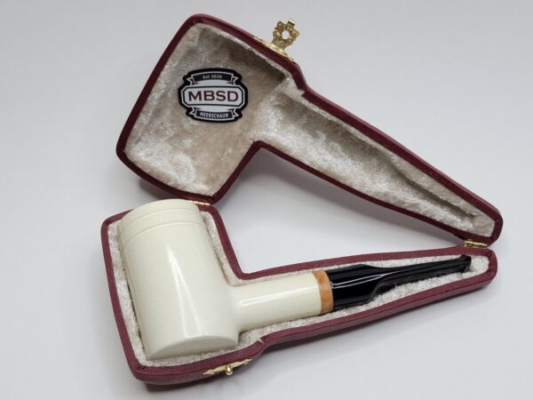 MBSD Meerschaum Deluxe Poker Sitter Block Meerschaum Tobacco Pipe, 9mm, Case [SOLD OUT] - Image 6