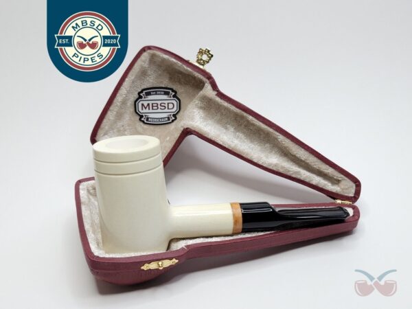 MBSD Meerschaum Deluxe Poker Sitter Block Meerschaum Tobacco Pipe, 9mm, Case [SOLD OUT]