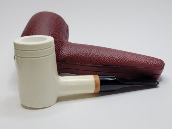 MBSD Meerschaum Deluxe Poker Sitter Block Meerschaum Tobacco Pipe, 9mm, Case [SOLD OUT] - Image 9