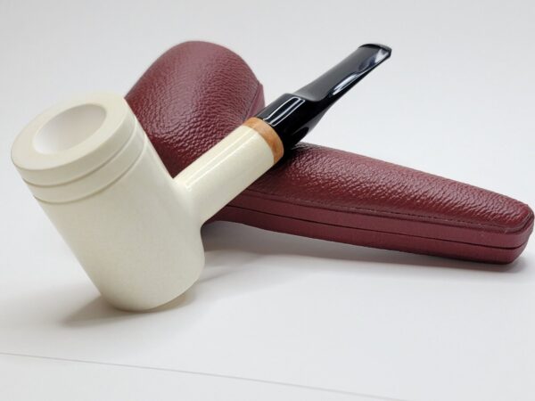MBSD Meerschaum Deluxe Poker Sitter Block Meerschaum Tobacco Pipe, 9mm, Case [SOLD OUT] - Image 10