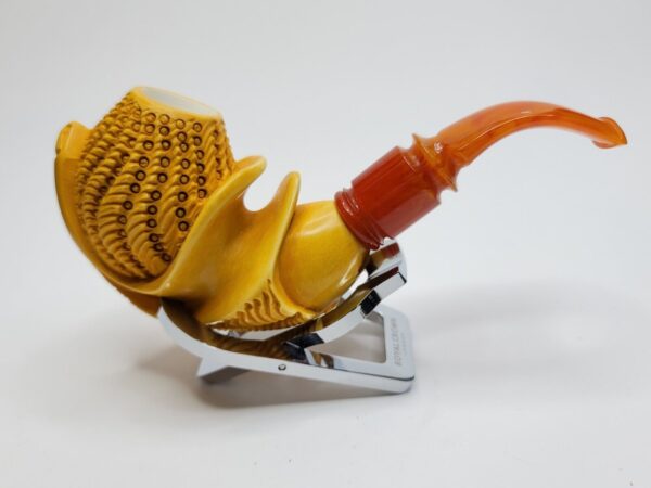 MBSD Meerschaum Masters Floral Sadik Yanik Block Meerschaum Tobacco Pipe, 9mm [SOLD OUT] - Image 11