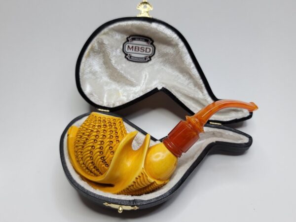 MBSD Meerschaum Masters Floral Sadik Yanik Block Meerschaum Tobacco Pipe, 9mm [SOLD OUT] - Image 3