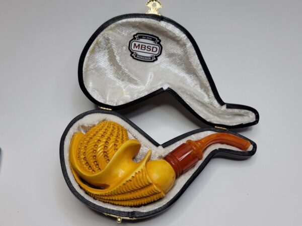 MBSD Meerschaum Masters Floral Sadik Yanik Block Meerschaum Tobacco Pipe, 9mm [SOLD OUT] - Image 6