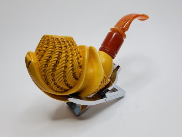 MBSD Meerschaum Masters Floral Sadik Yanik Block Meerschaum Tobacco Pipe, 9mm [SOLD OUT] - Image 7