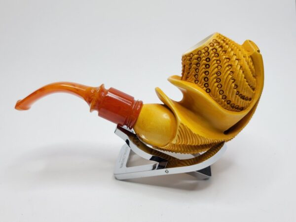 MBSD Meerschaum Masters Floral Sadik Yanik Block Meerschaum Tobacco Pipe, 9mm [SOLD OUT] - Image 8