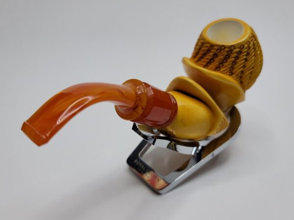 MBSD Meerschaum Masters Floral Sadik Yanik Block Meerschaum Tobacco Pipe, 9mm [SOLD OUT] - Image 9