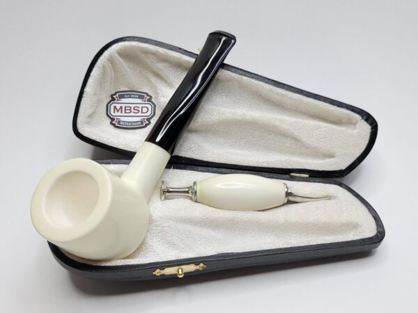 MBSD Meerschaum Masters Sadik Yanik Pot Block Meerschaum Tobacco Pipe, 9mm [SOLD OUT] - Image 4