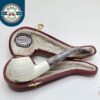MBSD Meerschaum Small Bent Apple Lattice Block Meerschaum Tobacco Pipe, Case [SOLD OUT]