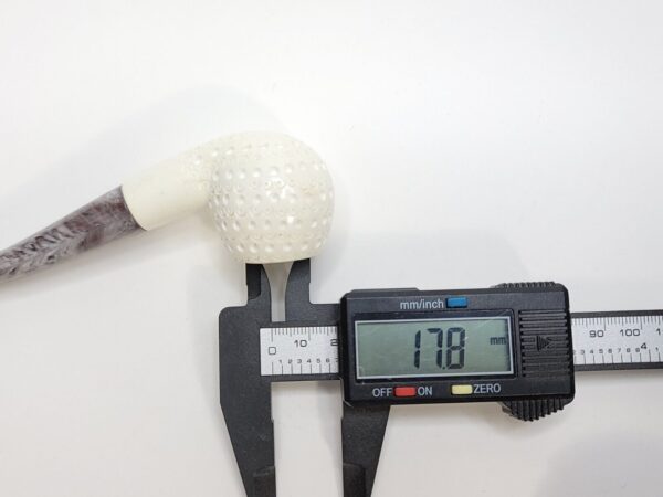 MBSD Meerschaum Small Bent Apple Lattice Block Meerschaum Tobacco Pipe, Case [SOLD OUT] - Image 12