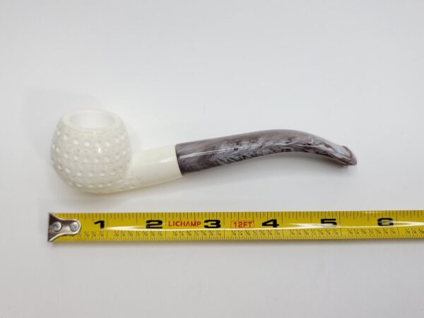 MBSD Meerschaum Small Bent Apple Lattice Block Meerschaum Tobacco Pipe, Case [SOLD OUT] - Image 13