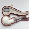 MBSD Meerschaum Small Bent Apple Lattice Block Meerschaum Tobacco Pipe, Case [SOLD OUT] - Image 4