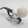 MBSD Meerschaum Small Bent Apple Lattice Block Meerschaum Tobacco Pipe, Case [SOLD OUT] - Image 6