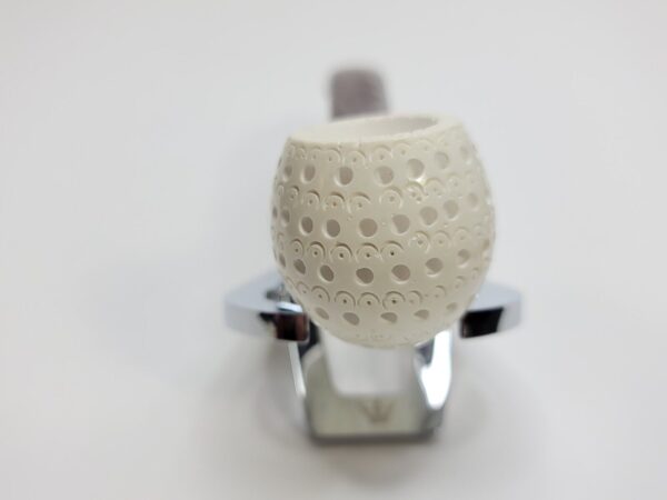 MBSD Meerschaum Small Bent Apple Lattice Block Meerschaum Tobacco Pipe, Case [SOLD OUT] - Image 7