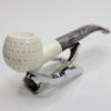 MBSD Meerschaum Small Bent Apple Lattice Block Meerschaum Tobacco Pipe, Case [SOLD OUT] - Image 8