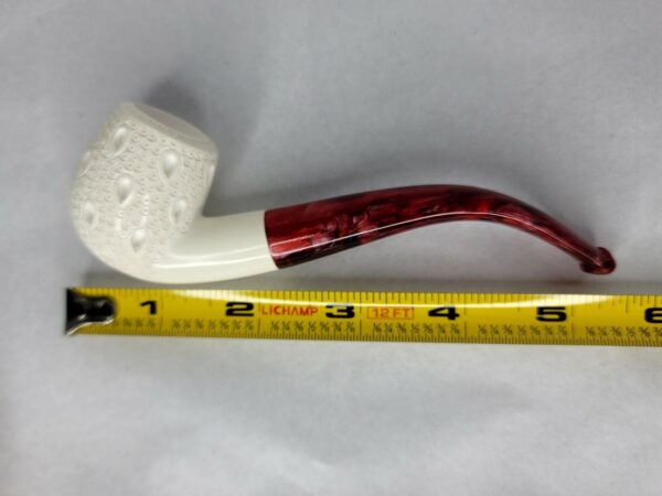 Medium Size Bent Billiard Block Meerschaum Lattice Tobacco Pipe With Fitted Case [SOLD OUT] - Image 11