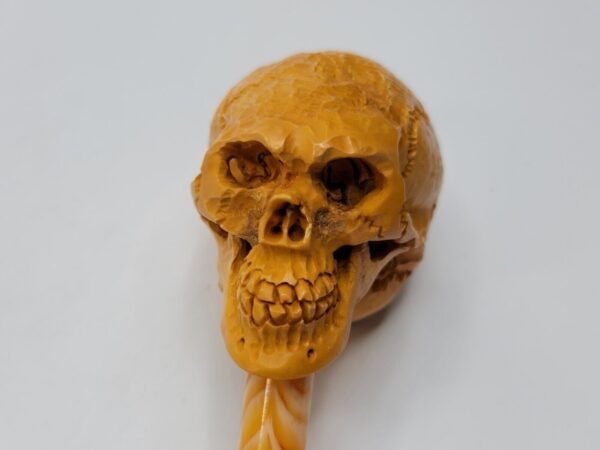 Sadik Yanik Block Meerschaum Churchwarden Skull Tobacco Smoking Pipe, Unsmoked [SOLD OUT] - Image 12
