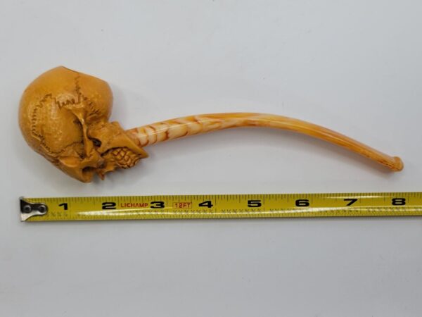Sadik Yanik Block Meerschaum Churchwarden Skull Tobacco Smoking Pipe, Unsmoked [SOLD OUT] - Image 15