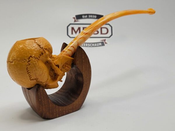 Sadik Yanik Block Meerschaum Churchwarden Skull Tobacco Smoking Pipe, Unsmoked [SOLD OUT] - Image 7