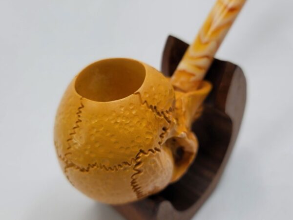 Sadik Yanik Block Meerschaum Churchwarden Skull Tobacco Smoking Pipe, Unsmoked [SOLD OUT] - Image 8