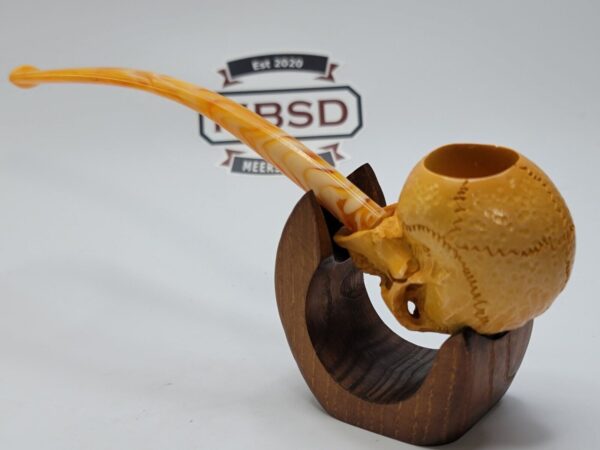 Sadik Yanik Block Meerschaum Churchwarden Skull Tobacco Smoking Pipe, Unsmoked [SOLD OUT] - Image 9