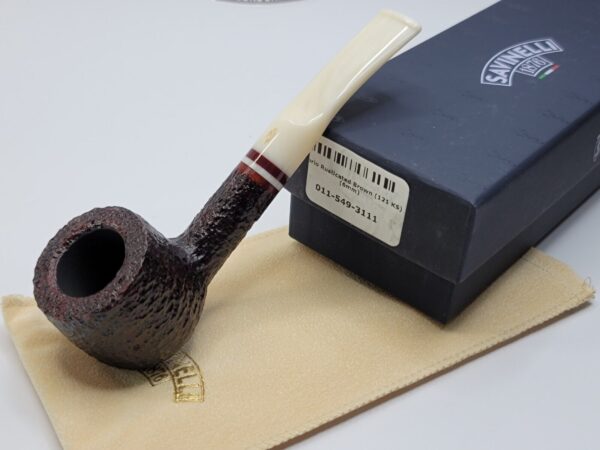 Savinelli Avorio 121 KS Rusticated Brown Pot Briar Tobacco Smoking, 6mm Filter [SOLD OUT] - Image 4
