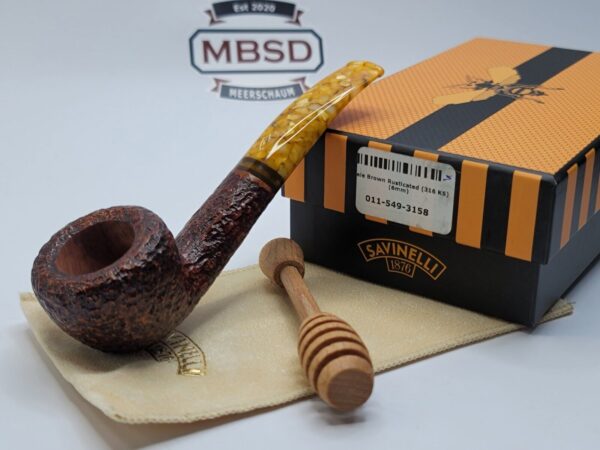 Savinelli Miele 316 KS Rusticated Bent Pot Briar Tobacco Smoking Pipe, 6mm [SOLD OUT] - Image 3