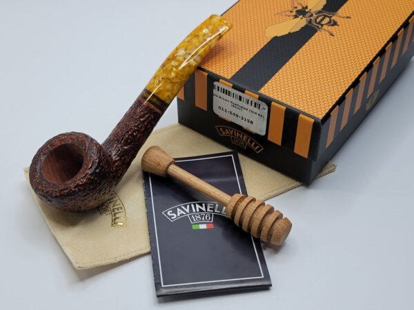 Savinelli Miele 316 KS Rusticated Bent Pot Briar Tobacco Smoking Pipe, 6mm [SOLD OUT] - Image 6