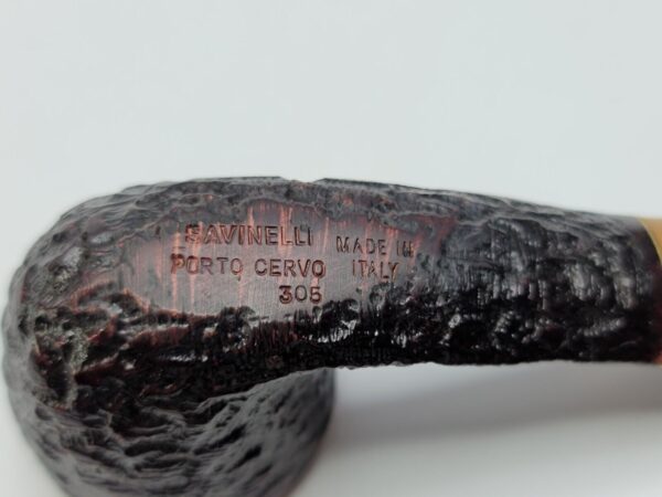 Savinelli Porto Cervo Rusticated 305 Bent Pot Briar Tobacco Smoking Pipe, 6mm [SOLD OUT] - Image 13