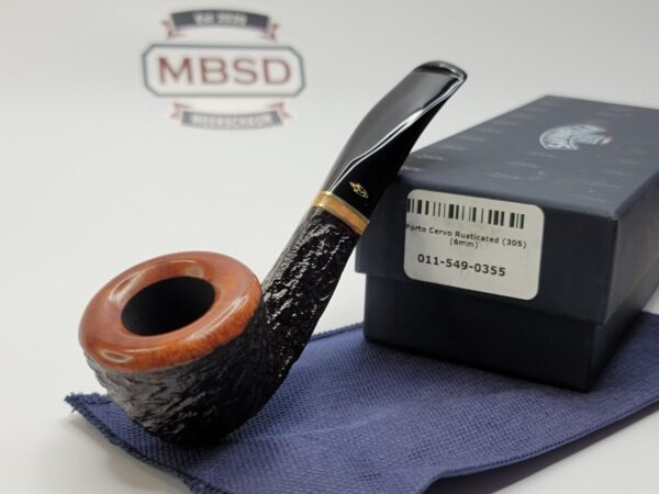 Savinelli Porto Cervo Rusticated 305 Bent Pot Briar Tobacco Smoking Pipe, 6mm [SOLD OUT] - Image 3