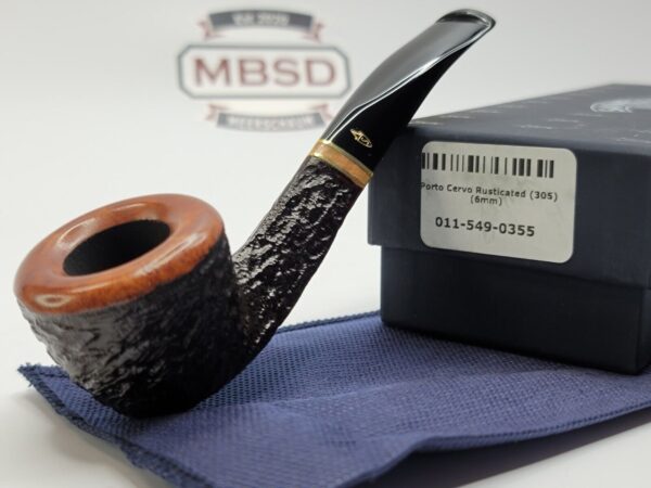 Savinelli Porto Cervo Rusticated 305 Bent Pot Briar Tobacco Smoking Pipe, 6mm [SOLD OUT]