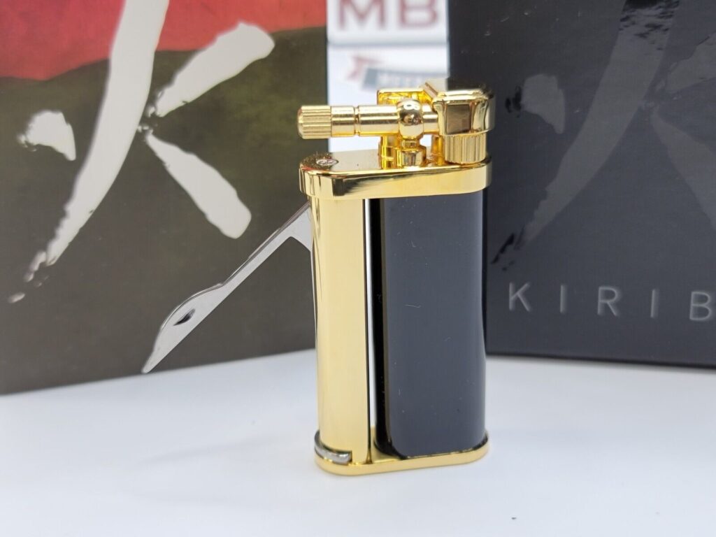 Kiribi Tomo Gold Japanese Made Tobacco Pipe Lighter, Soft Flame, Pipe