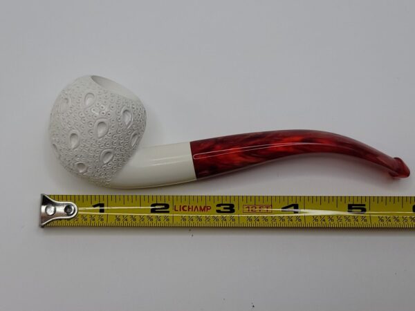 MBSD Meerschaum Block Meerschaum Bent Apple Lattice Tobacco Pipe, New with Case [SOLD OUT] - Image 11