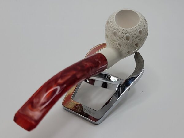 MBSD Meerschaum Block Meerschaum Bent Apple Lattice Tobacco Pipe, New with Case [SOLD OUT] - Image 10