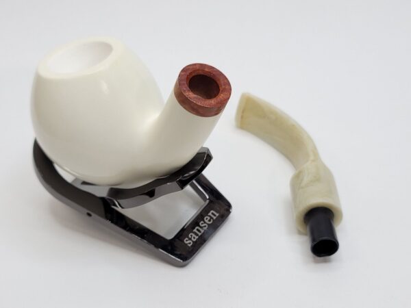 MBSD Meerschaum Deluxe Bent Apple Block Meerschaum Tobacco Pipe, 9mm Filter [SOLD OUT] - Image 19